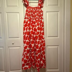 Chic Soul Red and White Maxi Dress